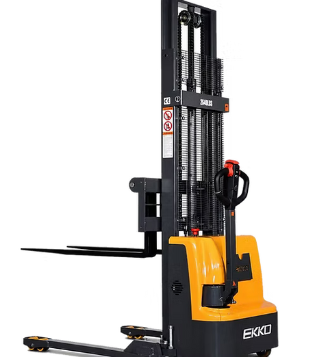 Full Powered Electric Straddle Stacker - 2,640 lb Capacity at 138" Lift Height EKKO