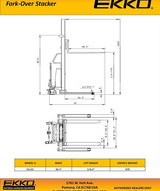 Semi-Electric Fork-Over Stacker with 119.3" Lift Height EKKO