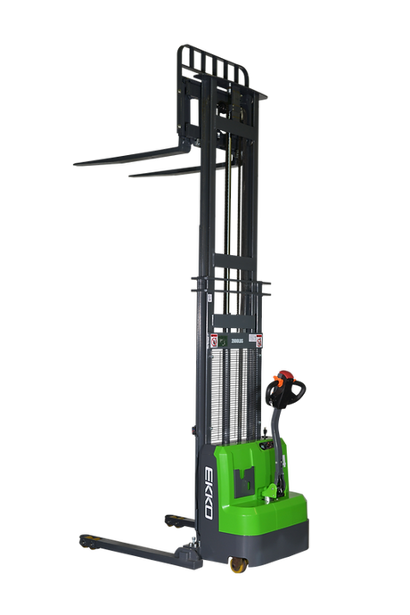 Electric Straddle Stacker, Side Shift with 145" Lift Height and Lithium Battery EKKO