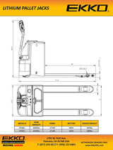 Electric Walkie Pallet Jack, 4,400 lb with Lithium Battery EKKO