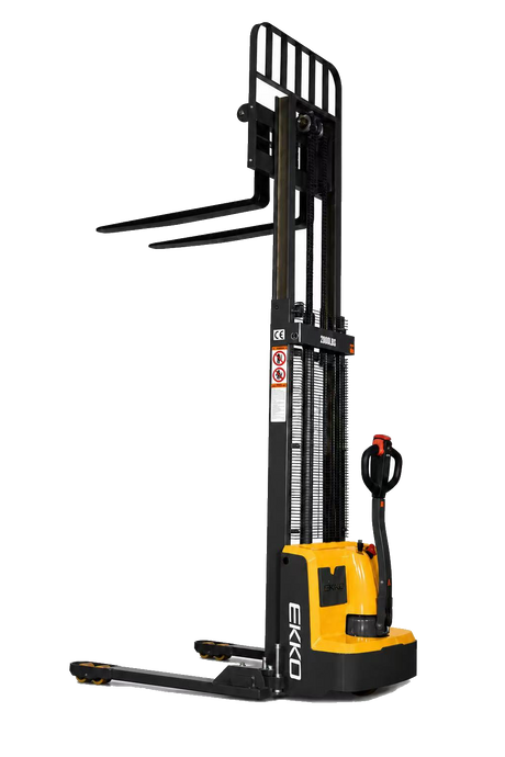 Full Powered Electric Straddle Stacker - 2,800 lb Capacity, 119" Lift Height EKKO