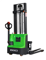 Lithium Iron Phosphate Electric Straddle Stacker - 2640 lb Capacity with 72" Low-Profile Mast EKKO