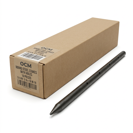 Steel Stake (10 Pieces) SS75X18-RH OCM 3/4" 18"