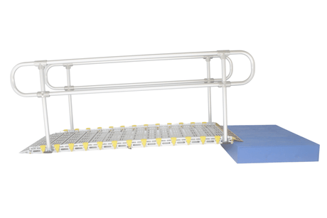 36" Wide Modular Ramp System with Loop End Handrails M36-5-2L Roll-A-Ramp 5' Both Sides