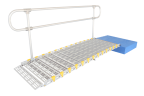 36" Wide Modular Ramp System with Loop End Handrails M36-5-1L Roll-A-Ramp 5' One Side