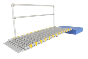 36" Wide Modular Ramp System with Straight End Handrails M36-5-1 Roll-A-Ramp 5' One Side