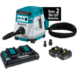 36V (18V X2) LXT Brushless 2.1 Gallon HEPA Filter Dry Dust Extractor Kit (5.0Ah) Makita
