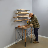 4-Level Lumber Storage Rack – White and Gray Bora