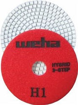 4" Weha 3 Step Hybrid Diamond Polishing Pad Set of 3 Weha