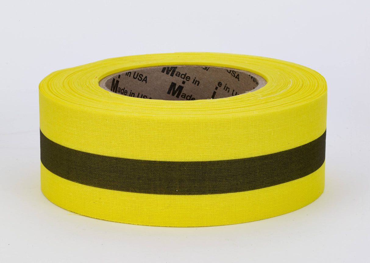 Repulpable Tape 17771-4191-2000 Mutual Industries Yellow/Black Stripe 2' x 45YD - 20 per Order
