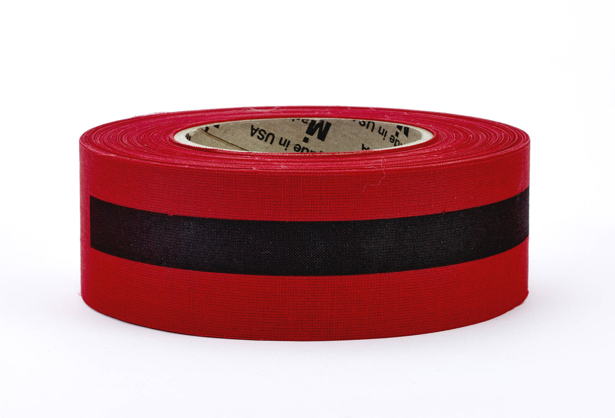 Repulpable Tape 17771-7991-2000 Mutual Industries Red/Black Stripe 2' x 45YD - 20 per Order