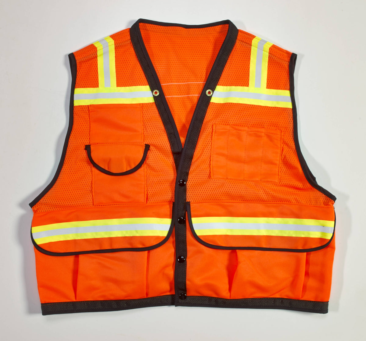Super Deluxe Surveyor Vest (12 Count) 16333-45-3 Mutual Industries Orange Large