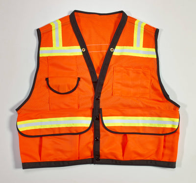 Super Deluxe Surveyor Vest (12 Count) 16333-45-3 Mutual Industries Orange Large