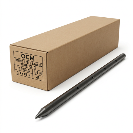 Steel Stake (10 Pieces) SS75X48-RH OCM 3/4" 48"