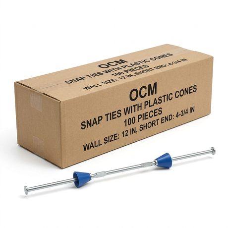 Snap Ties with Plastic Cones (100 Pieces) STSEC-12 OCM Short End (4-3/4") 12"