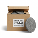 Amfi-USA 17" Diameter Steel Wool Floor Pads