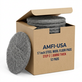 Amfi-USA 17" Diameter Steel Wool Floor Pads