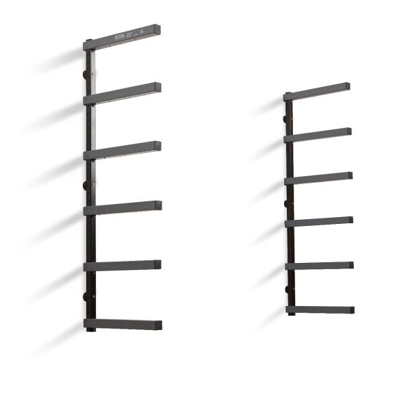 6-Level Lumber Storage Rack – Black and Gray Bora