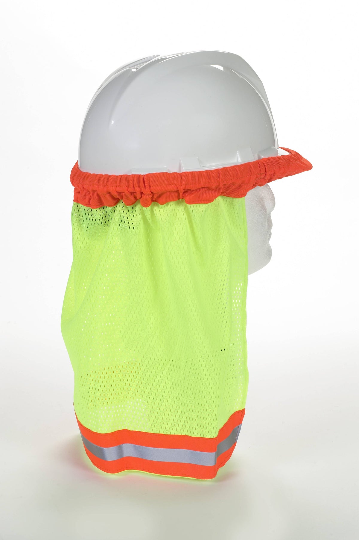 ANSI Mesh Hard Hat Neck Shade w/ Reflective (12 Count) 65500-139-100 Mutual Industries Lime