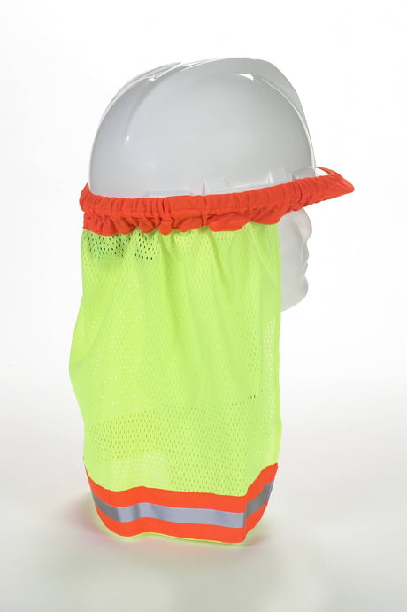ANSI Mesh Hard Hat Neck Shade w/ Reflective (12 Count) 65500-139-100 Mutual Industries Lime