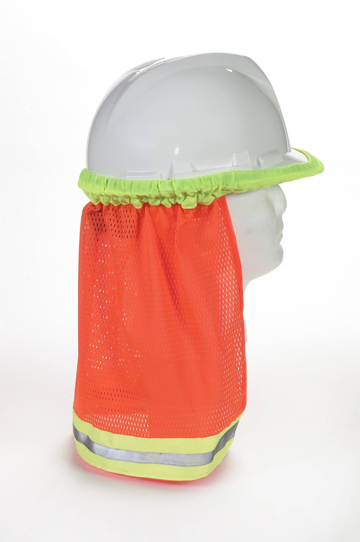 ANSI Mesh Hard Hat Neck Shade w/ Reflective (12 Count) 65500-45-100 Mutual Industries Orange