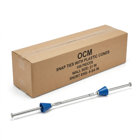 Snap Ties with Plastic Cones (100 Pieces) STSEC-21 OCM Short End (4-3/4") 21"
