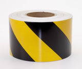 Reflective Hazard Stripe Tape 17798-9141-4000 Mutual Industries Black/Yellow 4" x 50YD