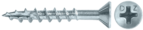 LOK WOOD SCREWS- PHILLIPS FLAT WITH NIBS COARSE TYPE 17 (ZINC) Daggerz