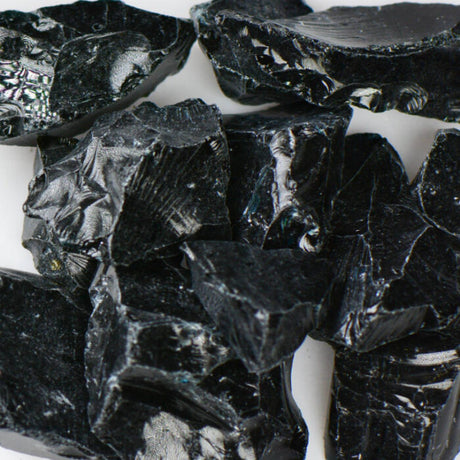 Tumbled Landscape Glass LBLACKZM-1 American Specialty Glass Black Medium (1/2" - 1") - Fire Glass 1 LB