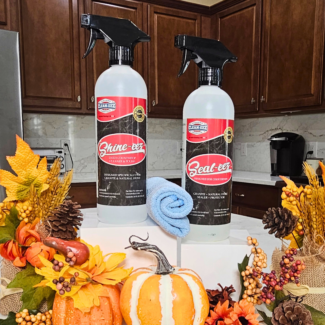 Granite Cleaner & Sealer Kit With Free Microfiber Cloth 24oz Clean-eez