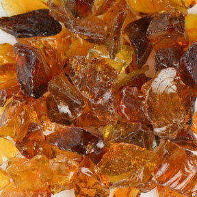 Tumbled Landscape Glass - Crystal LCRAMBRS-1 American Specialty Glass Crystal Amber Small (1/4" - 1/2") - Fire Glass 1 LB