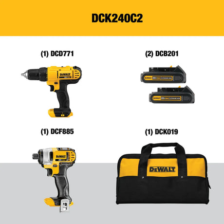 20V MAX* Lithium Ion Drill Driver/Impact Driver Combo Kit(1.3 Ah) DeWalt