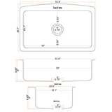 Dakota Sinks DSE-HCA3320 Signature Elements Series 32 7/8 Inch Handmade Copper Single Bowl Apron Front Kitchen Sink - Hammered Copper Dakota Sinks