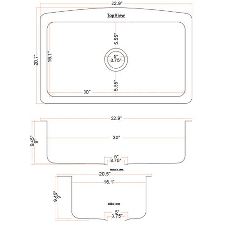 Dakota Sinks DSE-HCA3320 Signature Elements Series 32 7/8 Inch Handmade Copper Single Bowl Apron Front Kitchen Sink - Hammered Copper Dakota Sinks