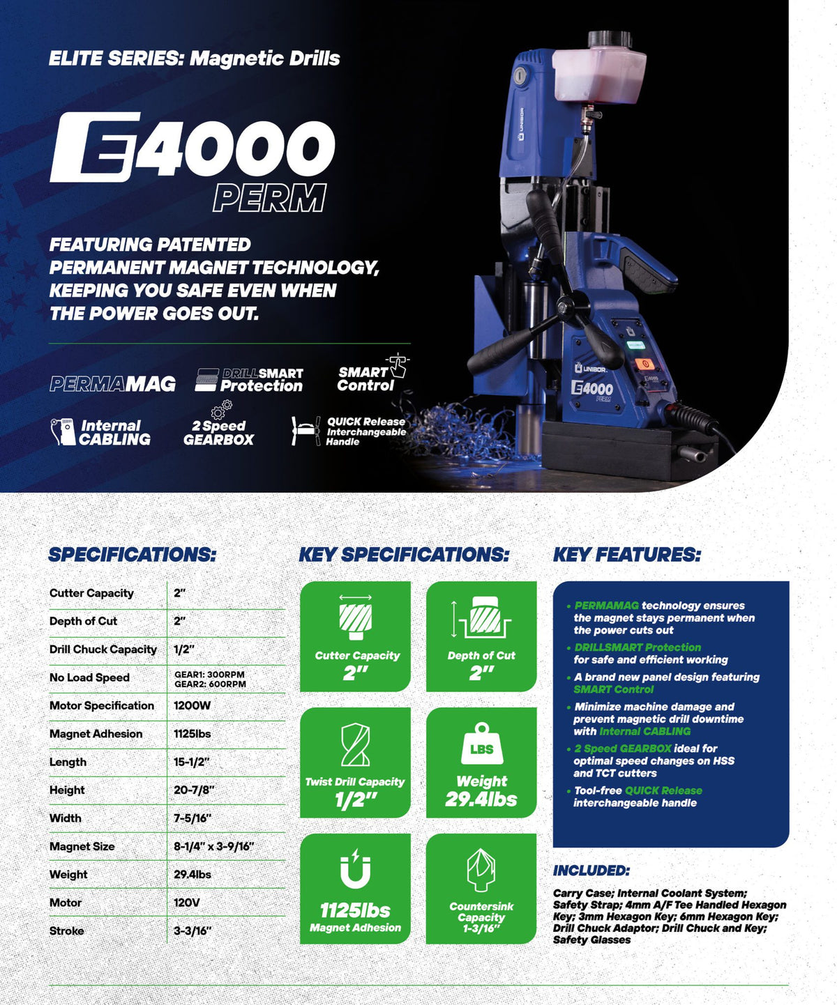 Unibor E4000 Perm Magnetic Drill Unibor
