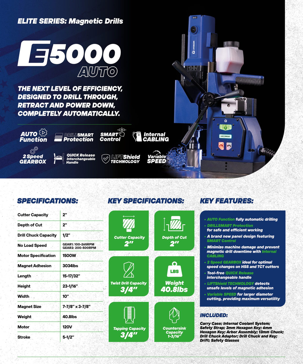 E5000 Auto | Fully Automatic Mag Drill Unibor