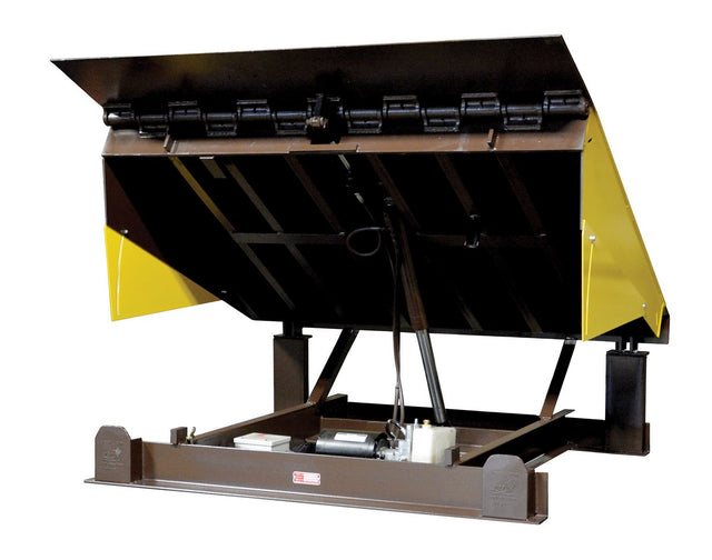 Electric Hydraulic Dock Leveler 72"W x 62"L x 23-1/2"D Pit Dimensions, 50000 Lb. Capacity Brown/Yellow Vestil