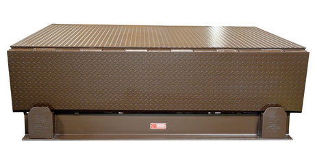 Electric Hydraulic Dock Leveler 72"W x 62"L x 23-1/2"D Pit Dimensions, 50000 Lb. Capacity Brown/Yellow Vestil