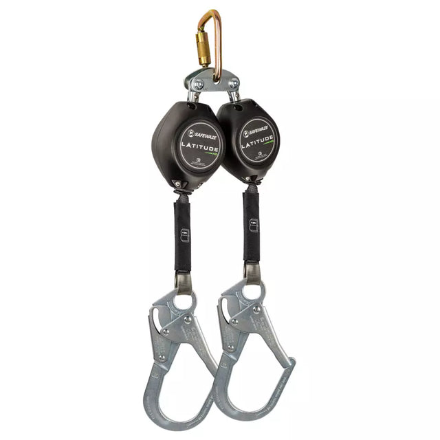 Latitude HD 11' Dual Web SRL-P: FS-EX313, Carabiner, Hooks FS-FSP14095-W-RBH Safewaze Rebar Hook