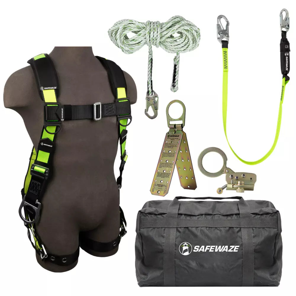 PRO Bag Kit: FS285 Harness, FS700-50 VLL, FS1120 Grab, FS560 Lanyard, FS870 Anchor, FS8175 Bag Safewaze