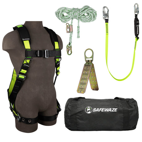 PRO Bag Roof Kit: FS185 Harness, FS700-50GA VLL, FS560 Lanyard, FS870 Anchor, FS8150 Bag Safewaze