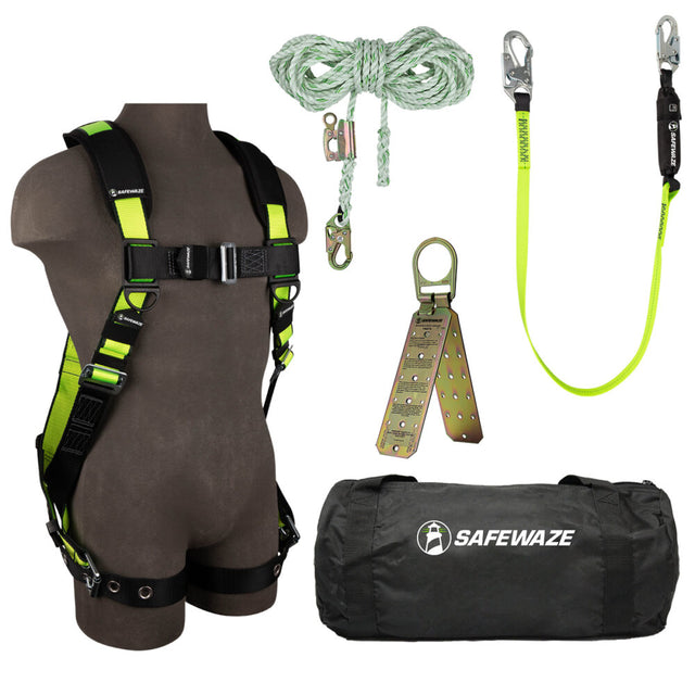 PRO Bag Roof Kit: FS185 Harness, FS700-50GA VLL, FS560 Lanyard, FS870 Anchor, FS8150 Bag Safewaze