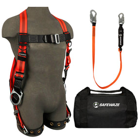 V-Line Bag Combo: FS99285-E Harness, FS88560-E Lanyard, FS8125 Bag Safewaze