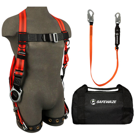 V-Line Bag Combo: FS99285-E Harness, FS88560-E Lanyard, FS8125 Bag Safewaze