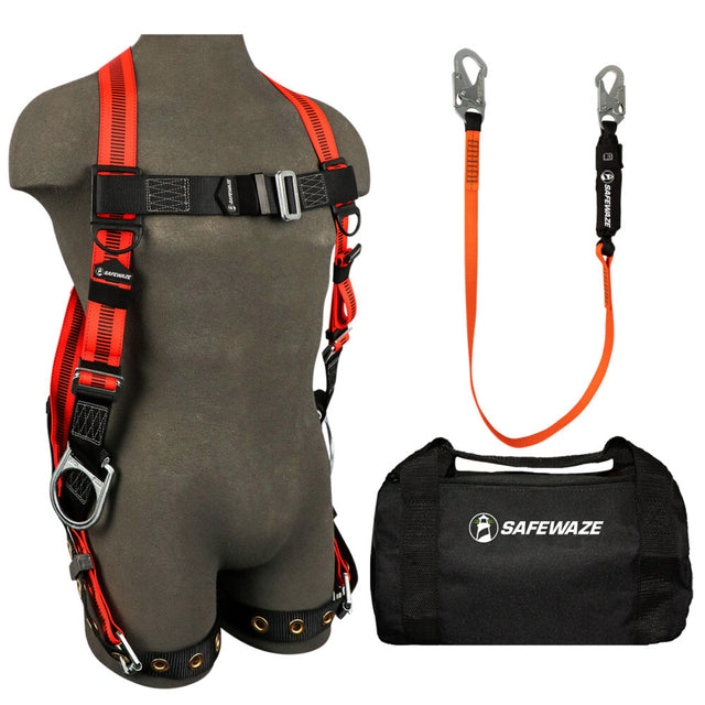 V-Line Bag Combo: FS99285-E Harness, FS88560-E Lanyard, FS8125 Bag Safewaze