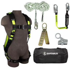 PRO Bag Roof Kit: FS185 Harness, FS700-50 VLL, FS1118-DC Grab, FS560-3 Lanyard, FS870 Anchor, FS8150 Bag Safewaze
