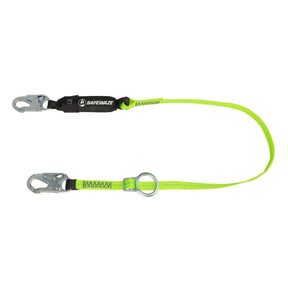 PRO 6′ Tie-Back Energy Absorbing Lanyard: Adjustable Ring Safewaze