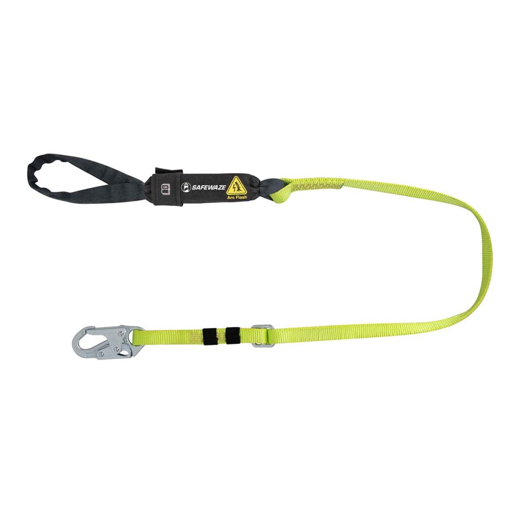 Arc Flash 4′-6′ Adjustable Energy Absorbing Lanyard: Snap Hook, Soft Loop Safewaze
