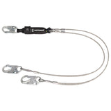 PRO 6′ Cable Energy Absorbing Lanyard: Dual Leg, Snap Hooks Safewaze
