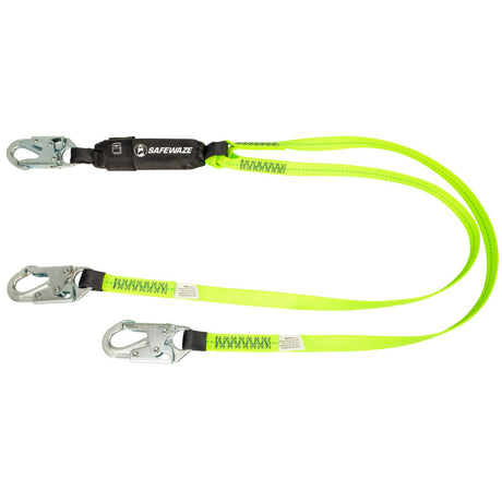 PRO 6′ Energy Absorbing Lanyard: Dual Leg, Snap Hooks Safewaze